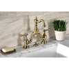 Kingston Brass Bridge Bathroom Faucet with Brass PopUp, Antique Brass KS7973AL